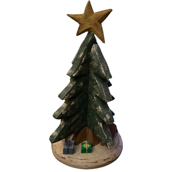 Christmas Tree Decoration Wood Decor Handmade/Crafted Rustic 11.5”- Signed 2003 - Picture 4 of 5